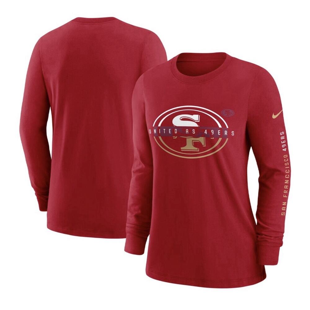 NWT Women’s Nike San Francisco 49ers Prime Split Long Sleeve Tshirt Medium Red